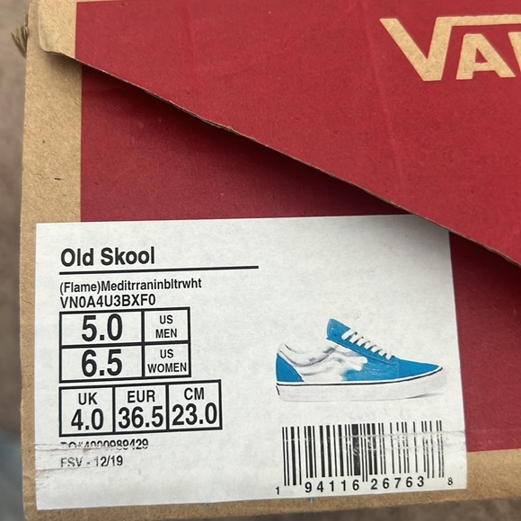 (Flame) Meditrraninbltwht Old Skool Vans - Picture 4 of 4